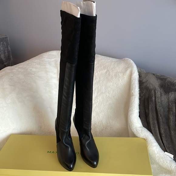 BRAND NEW above knee MaxStudio boots - size 9.5 - black - Picture 2 of 6